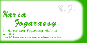 maria fogarassy business card